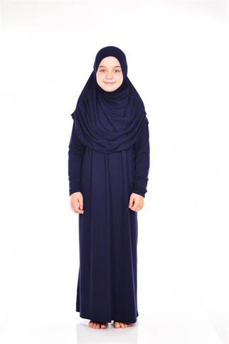 Çocuk Namaz Elbisesi 6-7-8 yaş Lacivert