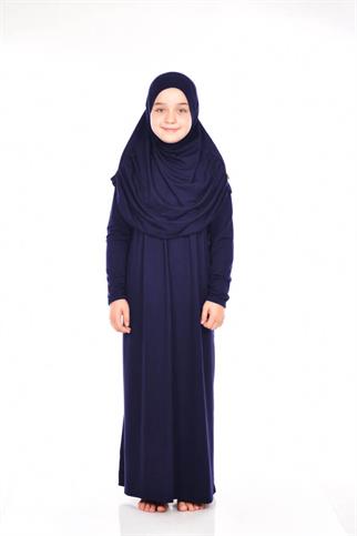 Çocuk Namaz Elbisesi 9-10-11-12 yaş Lacivert