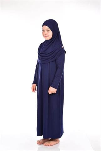 Çocuk Namaz Elbisesi 9-10-11-12 yaş Lacivert