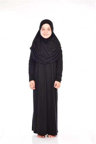 Çocuk Namaz Elbisesi 9-10-11-12 yaş Siyah