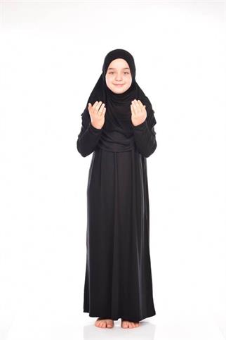 Çocuk Namaz Elbisesi 6-7-8 yaş Siyah