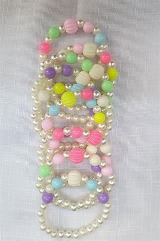 Çocuklara Özel Hediyelik Lastikli Bileklik Renkli Toplu 10lu Deste