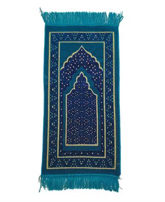 Dodya Battal Boy Kadife Çocuk Seccadesi Mavi