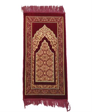 Dodya Battal Boy Kadife Çocuk Seccadesi Kırmızı