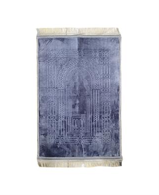 Düz Sade Peluş Seccade Gri