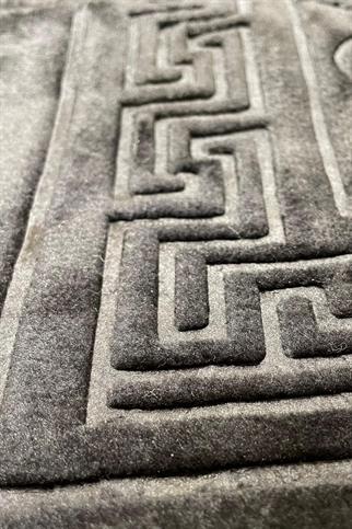 Düz Sade Peluş Seccade Gri