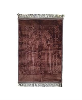 Düz Sade Peluş Seccade Kahverengi