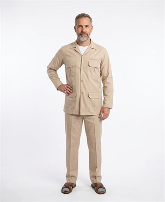 Erkek Safari Takım - Krem