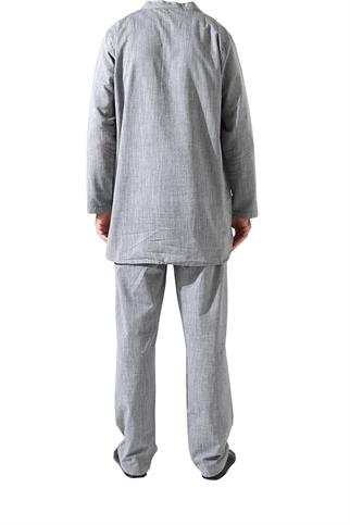 Erkek Tek Cepli Gömlek Pantolon İkili Takım Hac ve Umre Kıyafeti Gri