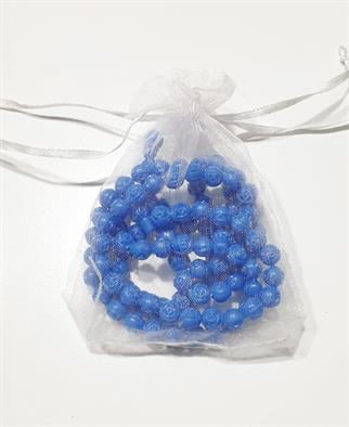 Gül Kokulu Tesbih Keseli 9 mm 99 lu - Mavi - 10 Adet