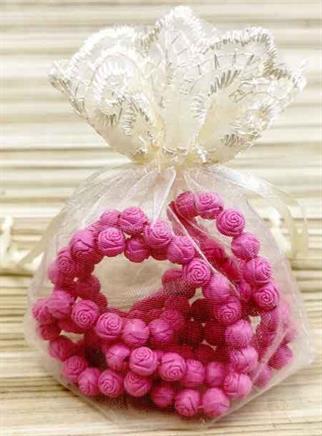 Gül Kokulu Tesbih Keseli 9 mm 99 lu - Pembe - 10 Adet