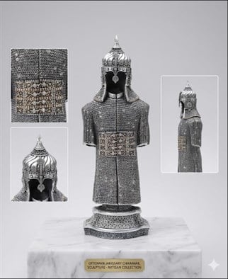 Gümüş Renk Biblo Zırh Kücük Boy