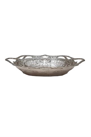 Gümüş Renkli Oval Hurmalık Lokumluk Şekerlik