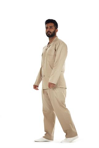 Hac Umre Erkek Safari Takım Fileli - Bej No:1009