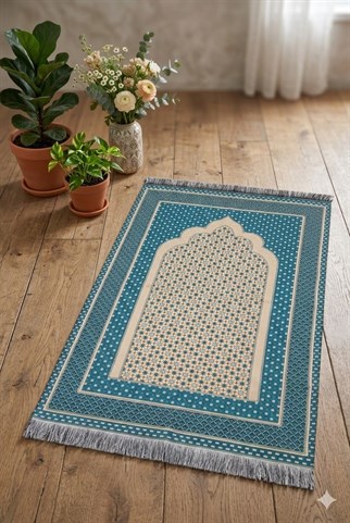 Hafif Taşınabilir Mihraplı Yıldız Desenli Goblen Seccade 10lu