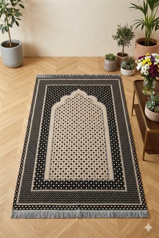Hafif Taşınabilir Mihraplı Yıldız Desenli Goblen Seccade 10lu
