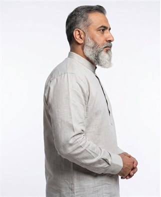 Hakim Yaka Keten Erkek Gömlek - No:4186