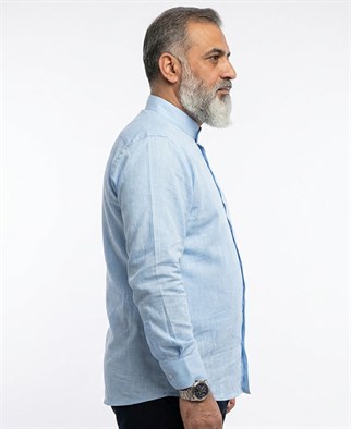 Hakim Yaka Keten Erkek Gömlek - No:4187