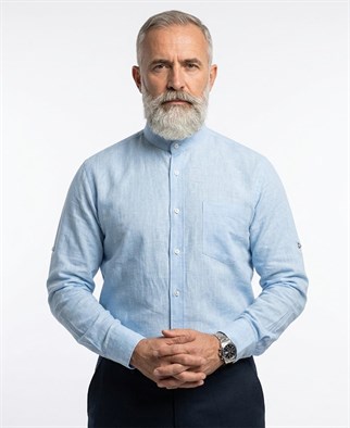 Hakim Yaka Keten Erkek Gömlek - No:4187