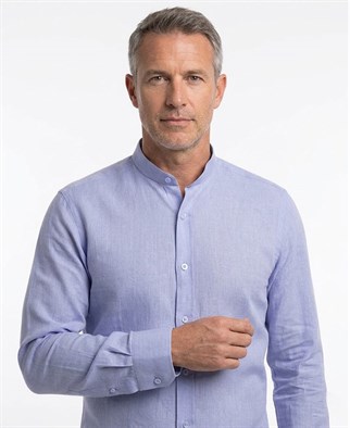 Hakim Yaka Keten Erkek Gömlek - No:6017