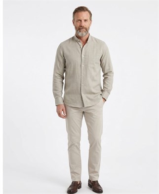 HAKİM YAKA KETEN ERKEK GÖMLEK - NO:6021