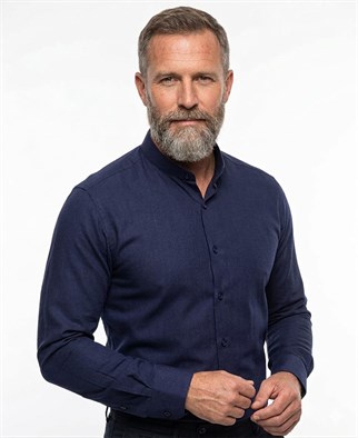 Hakim Yaka Keten Erkek Gömlek - No:6023