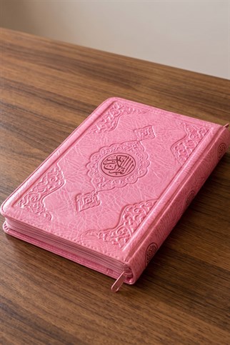 Hayrat Fermuarlı Arapça Kuran-ı Kerim Çanta Boy Pembe