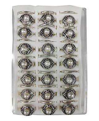 İnci Taşlı Hediyelik Bayan Yüzük 42 li