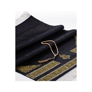 İpek Kalite Kabe Modeli Siyah Seccade