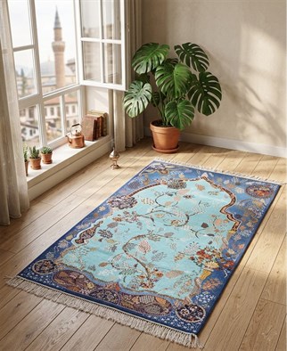 İpek Kalitesi Nisa Model Seccade Lacivert