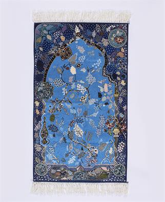 İpek Kalitesi Nisa Model Seccade Lacivert