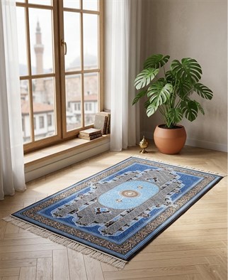 İpek Kalitesi Sıla Modeli Seccade Mavi