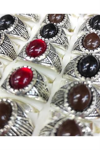 İri Taşlı Hediyelik Erkek Yüzük 42 li