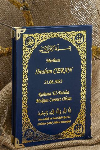 İsim Baskılı Ciltli Yasin Kitabı – Lacivert – Çanta Boy – 128 SAYFA