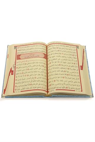 İsme Özel – Kadife Kaplı Açık Mavi Kuran-ı Kerim ve İnci Tespih