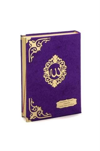 İsme Özel – Kadife Kaplı Mor Kuran-ı Kerim ve İnci Tesbih