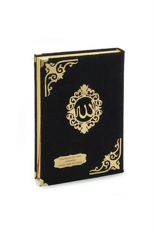 İsme Özel – Kadife Kaplı Siyah Kuran-ı Kerim ve İnci Tespih