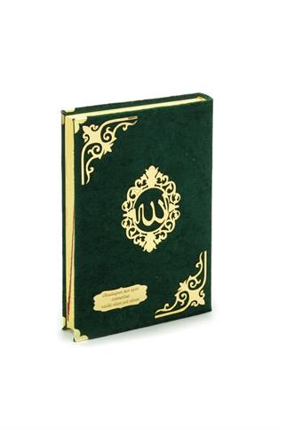 İsme Özel – Kadife Kaplı Yeşil Kuran-ı Kerim ve İnci Tespih