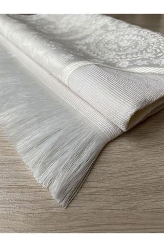 Kadife Kaplı Sandıklı Kuranı Kerim Seccade Ve Hediyelik Çeyiz Set Ekru Renk