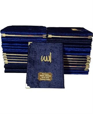 Kadife Kaplı Yasin Lacivert - 10 Adet