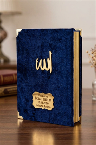 Kadife Kaplı Yasin Lacivert - 10 Adet