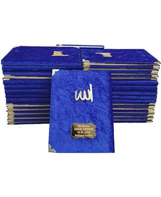 Kadife Kaplı Yasin Saks Mavisi - 10 Adet