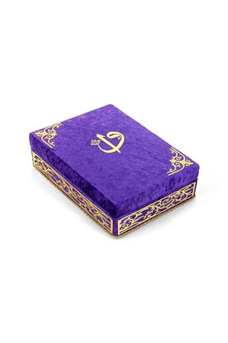 Kadife Sandıklı Kuranı Kerim | Mor Renk