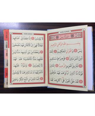 Kadife Yasin Kitabı Geniş Pleksi Baskılı - Mor - 10 Adet