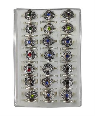 Kat Kat Çiçekli Hediyelik Bayan Yüzük 42 li