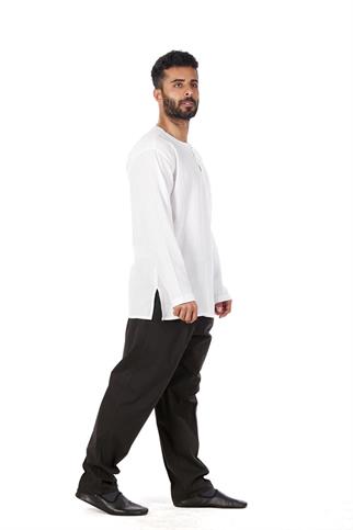 Keten Yarım Şalvar Pantolon Çınar Siyah - No:5955