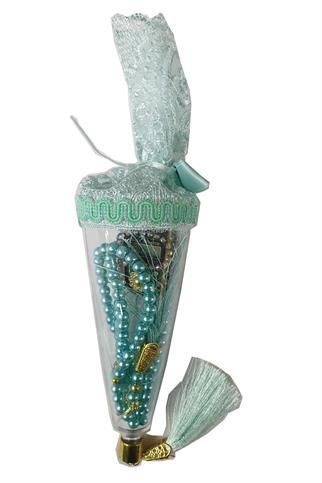 Külahlı inci Tesbihli Taşlı Zikirmatikli Set