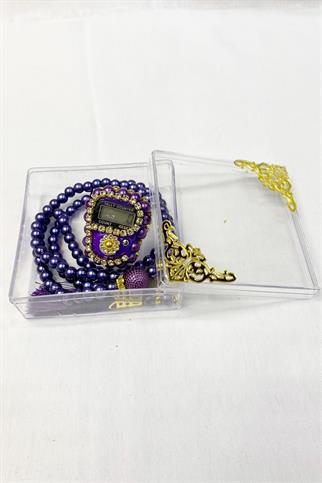 Kutulu İnci Tesbih Taşlı Zikirmatik 