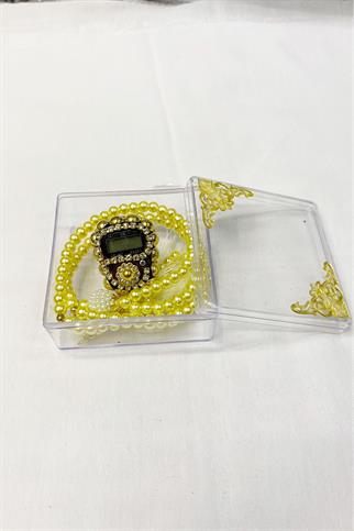 Kutulu İnci Tesbih Taşlı Zikirmatik 