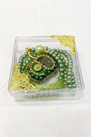 Kutulu İnci Tesbih Taşlı Zikirmatik 